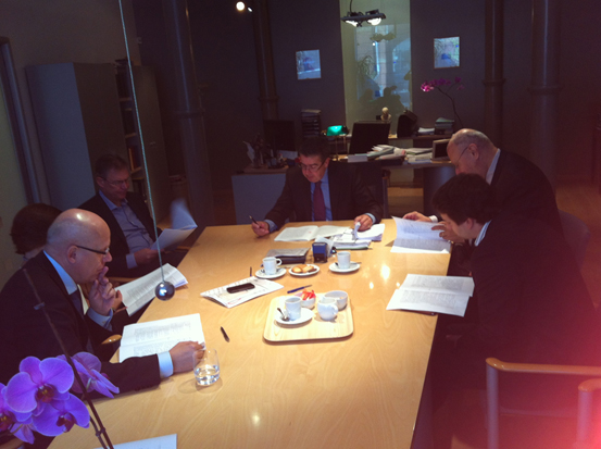 ESP Officers finalizing the formal changes of the Statutes with notary on the 30.09.2013 in Antwerp, Belgium